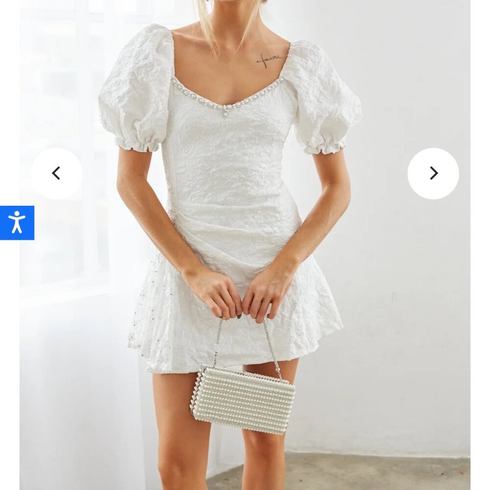 American Threads Emerson Puff Sleeve Mini Dress